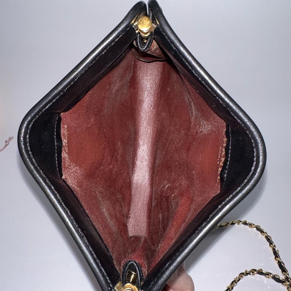 ๐ฏ CC Black Cotton Leather Clutch on Chain w/ auth cert - Picture 5 of 13